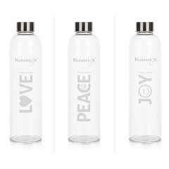 Glass Water Bottle - Love 1L by KUVINGS