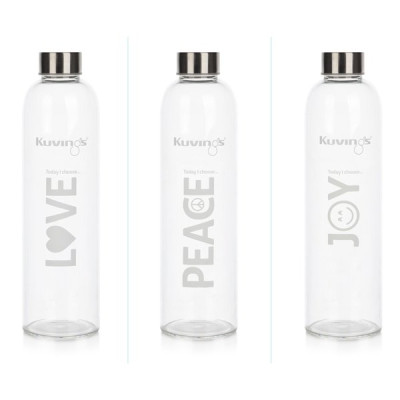 Glass Water Bottle - Joy 1L by KUVINGS