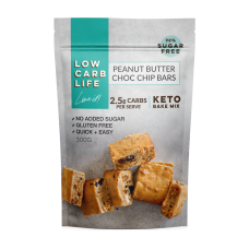 Keto Bake Mix - Peanut Butter Choc Chip Bars 300g by LOW CARB LIFE