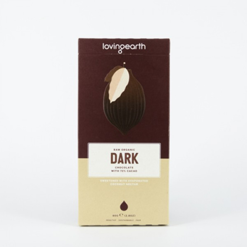 Dark Chocolate 72% 80g by LOVING EARTH