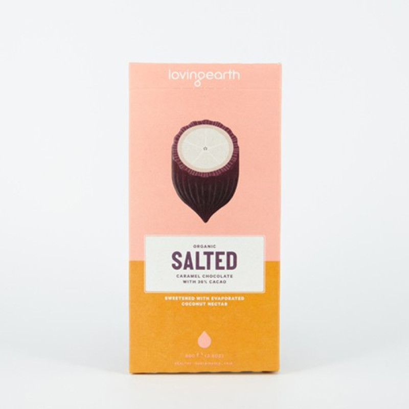 Salted Caramel Chocolate 80g by LOVING EARTH