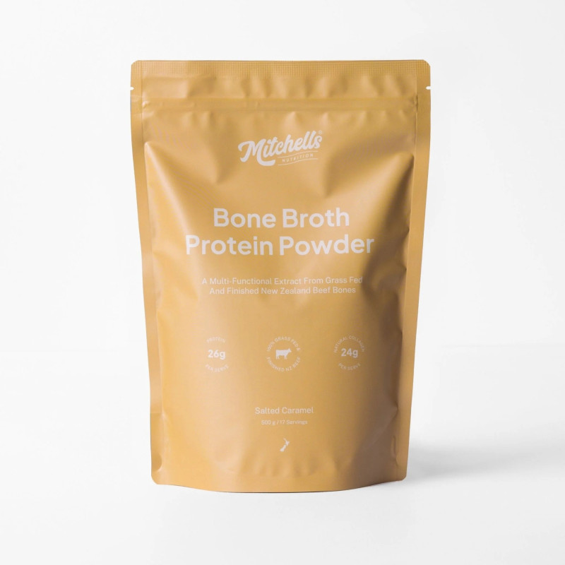 Bone Broth Protein Powder Salted Caramel 500g by MITCHELLS