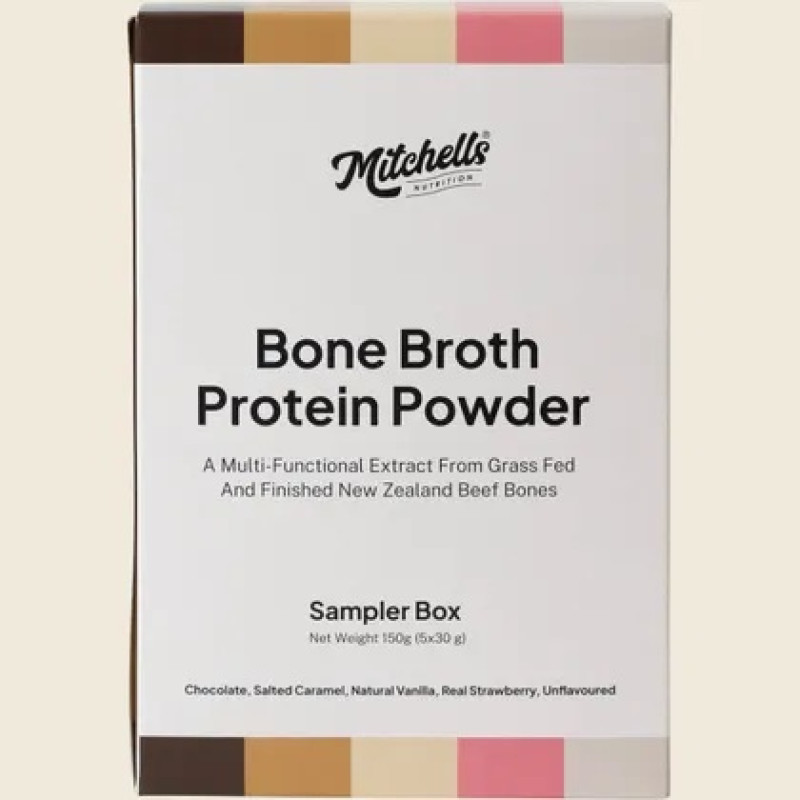 Bone Broth Protein Powder Sampler Box 5x30g by MITCHELLS
