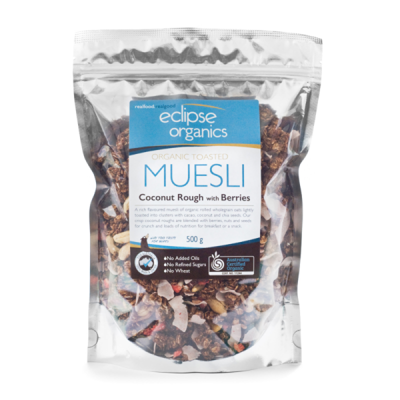 Organic Toasted Muesli - Coconut Rough with Berries 450g by ECLIPSE ORGANICS