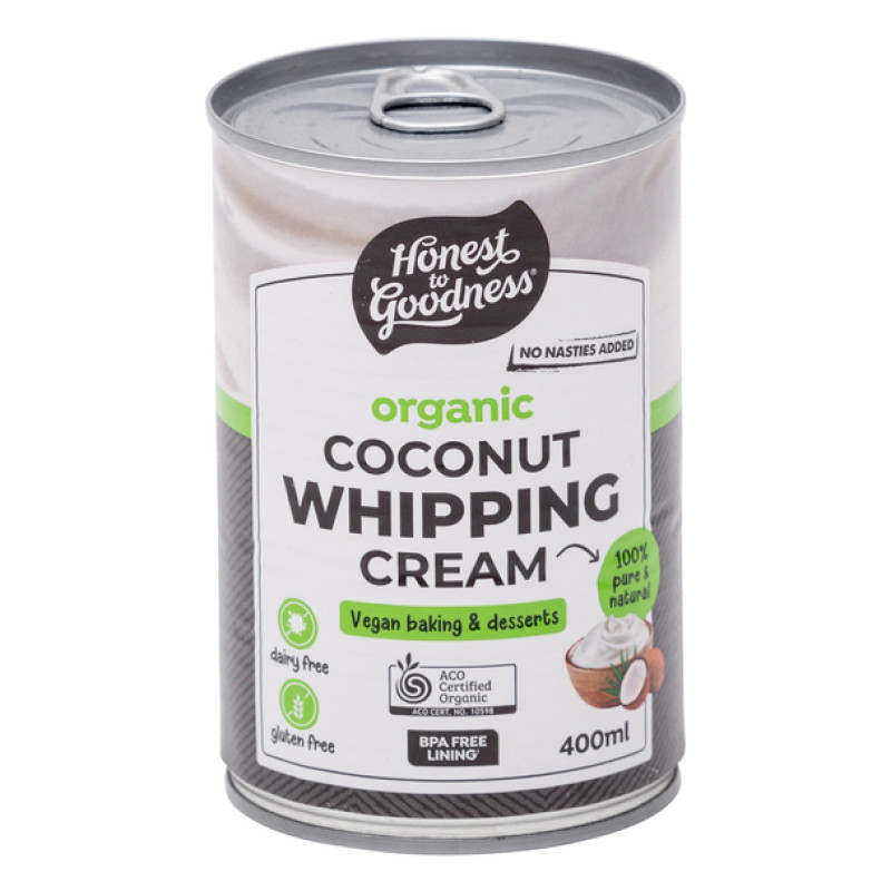 Organic Coconut Whipping Cream 400ml by HONEST TO GOODNESS
