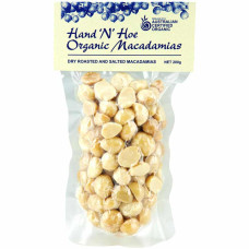 Organic Dry Roasted & Salted Macadamia Kernels 200g by HAND 'N' HOE