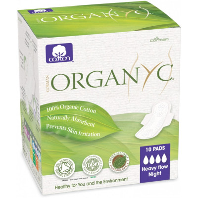 Organic Thin Heavy Flow Pads Wings 10pk by ORGANYC