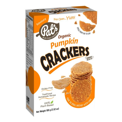Organic Crackers - Pumpkin 100g by PAT'S ORGANIC SNACKS