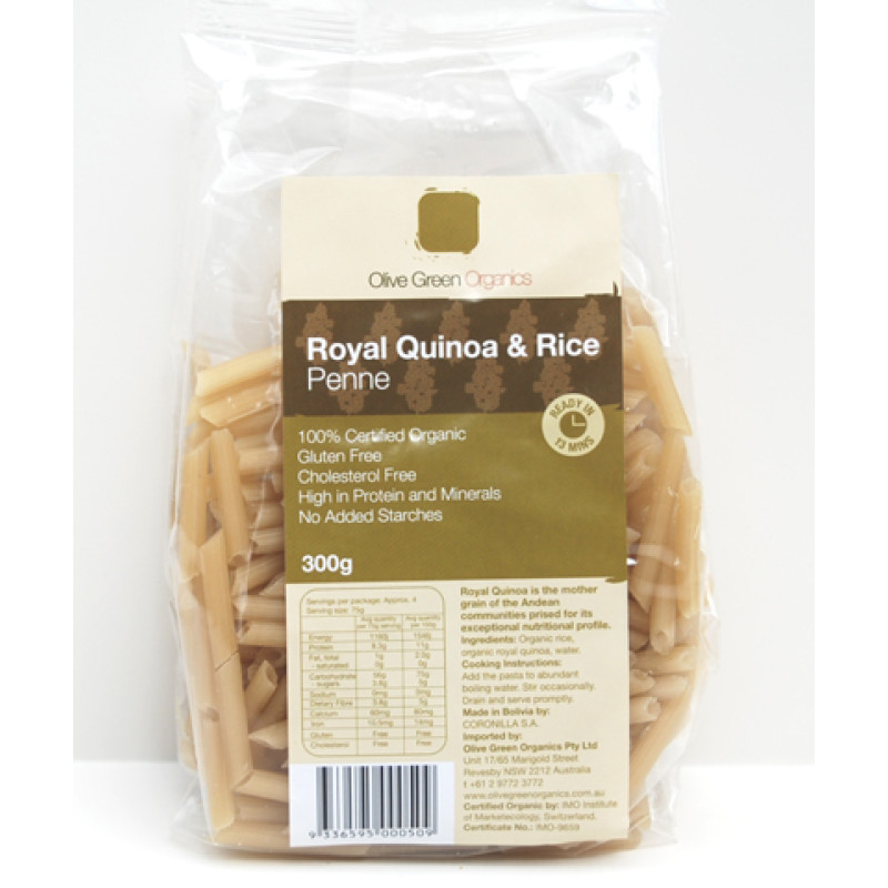 Quinoa & Rice Penne 300g by OLIVE GREEN ORGANICS