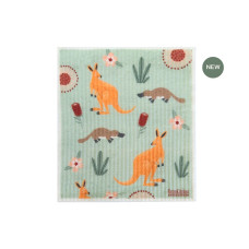 100% Compostable Dishcloth - Kangaroos by RETRO KITCHEN