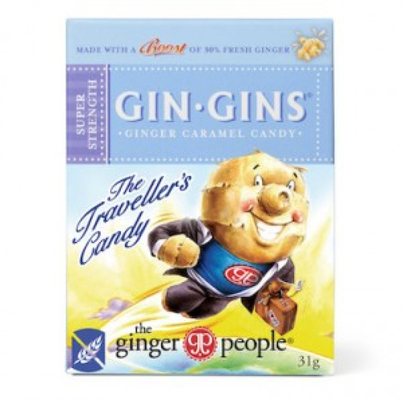 Gins Gins Super Strength Ginger Hard Candy 31g by THE GINGER PEOPLE