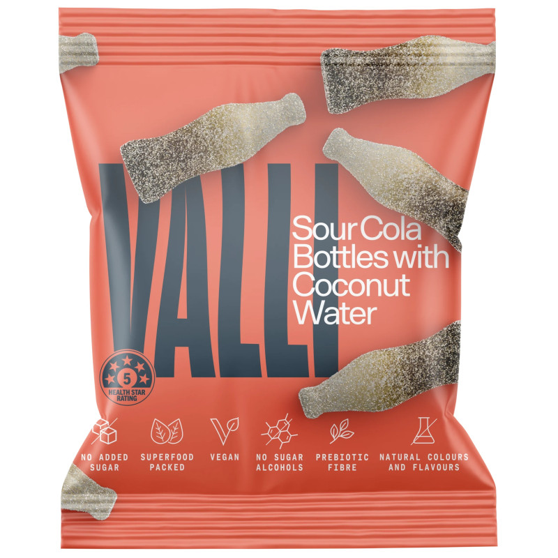 Sour Cola Bottles with Coconut Water 50g by VALLI