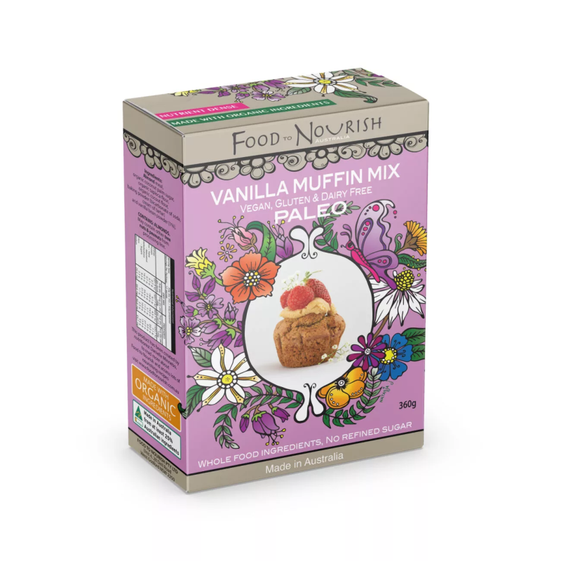 Simply Vanilla Muffin Mix 360g by FOOD TO NOURISH