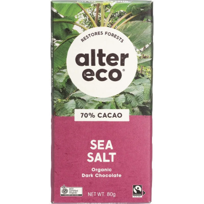 Dark Sea Salt Chocolate 80g by ALTER ECO