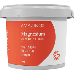 Magnesium Joint Bath Flakes with MSM, Bi-Carb & Ginger 2kg by AMAZING OILS