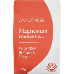 Magnesium Joint Bath Flakes with MSM, Bi-Carb & Ginger 800g by AMAZING OILS