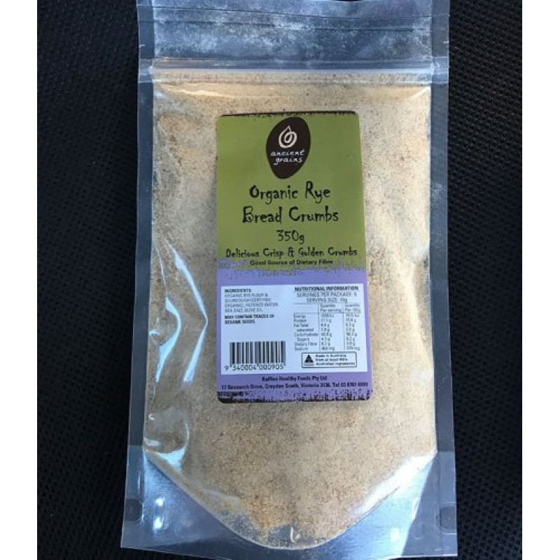 Organic Rye Bread Crumbs 350g by ANCIENT GRAINS