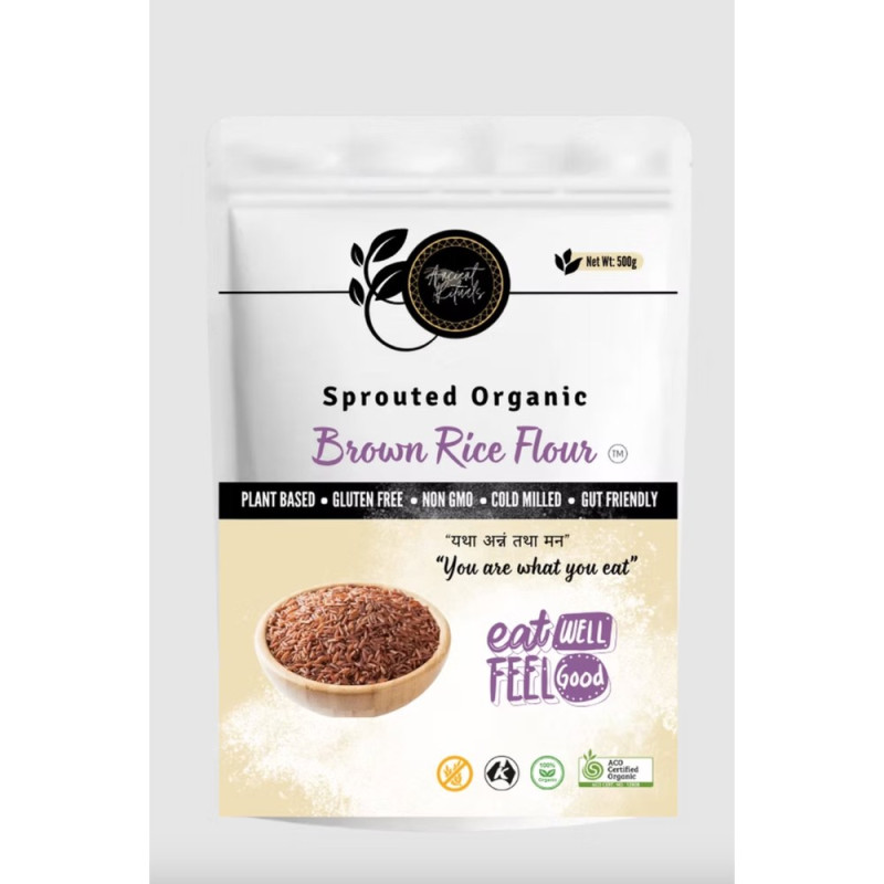 Sprouted Organic Brown Rice Flour 500g by ANCIENT RITUALS Sprouted Organic Brown Rice Flour 500g by ANCIENT RITUALS