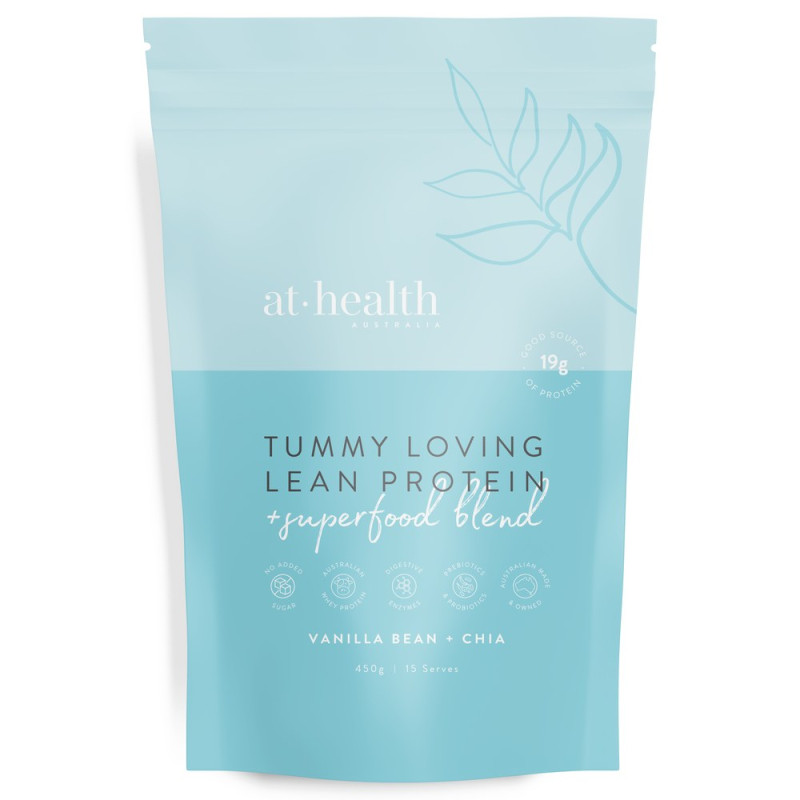 Tummy Loving Lean Protein Vanilla Bean + Chia 450g by AT HEALTH