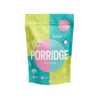 Rolled Rice & Quinoa Gluten Free Porridge 400g by BASK & CO