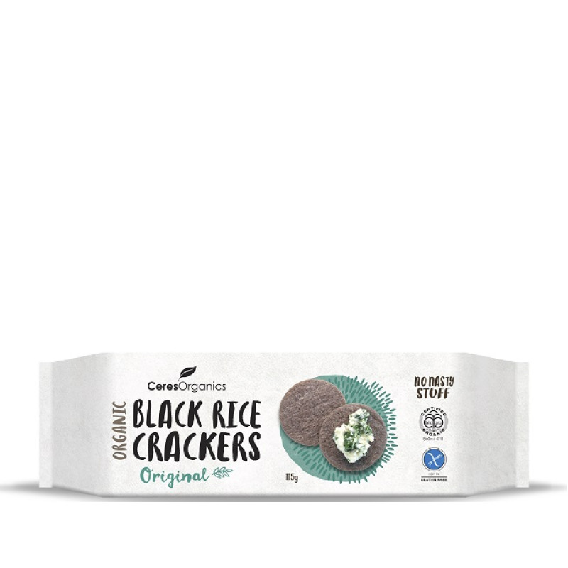 Black Rice Crackers With Riceberry 115g by CERES ORGANICS