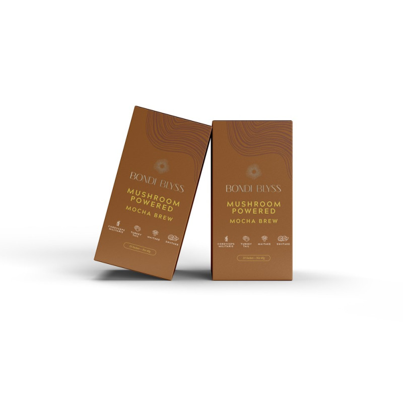 Mushroom Powered Mocha Brew 10 x 78g by BONDI BLYSS Mushroom Powered Mocha Brew 10 x 78g by BONDI BLYSS
