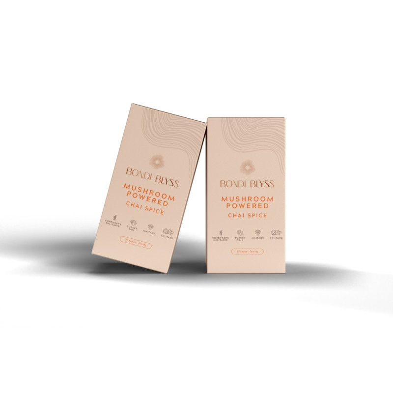 Mushroom Powered Chai Spice Sachets 10 x 35g by BONDI BLYSS Mushroom Powered Chai Spice Sachets 10 x 35g by BONDI BLYSS