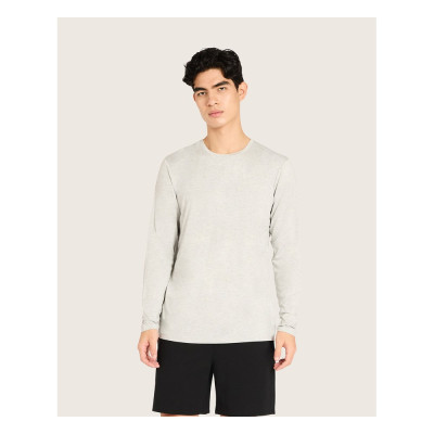Men's Long Sleeve Crew T-Shirt - Grey Marl / M by BOODY