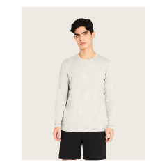 Men's Long Sleeve Crew T-Shirt - Grey Marl / S by BOODY