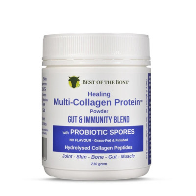 Grass Fed Multi-Collagen Protein Powder Probiotic 210g by BEST OF THE BONE