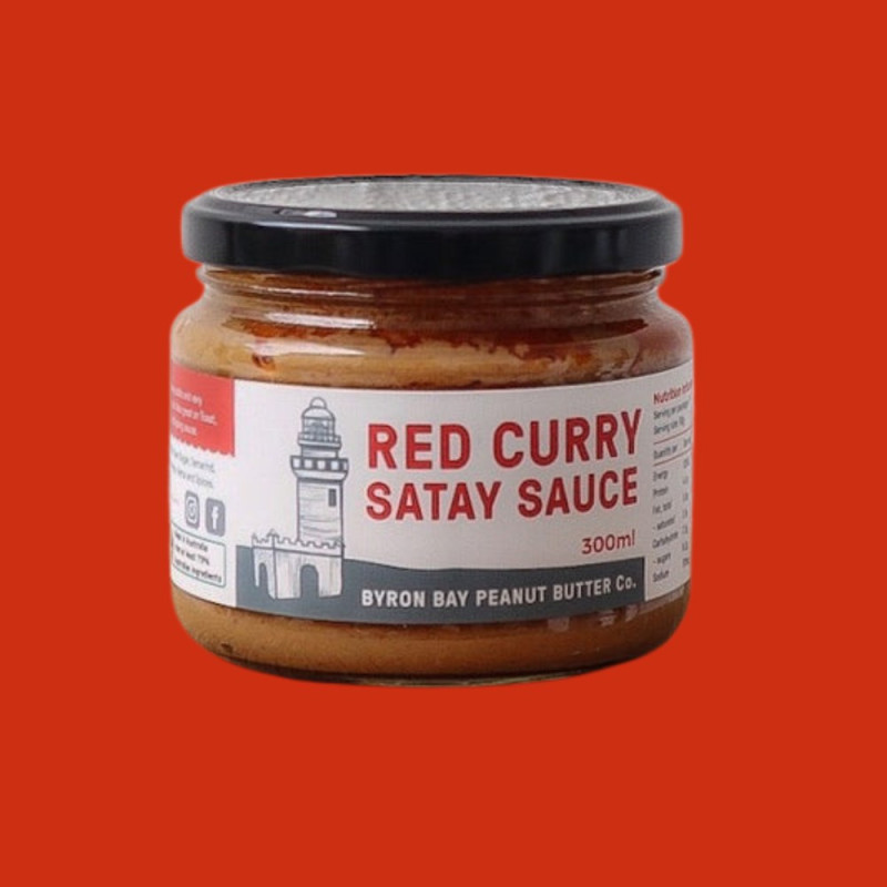 Satay Sauce Red Curry 300g by BYRON BAY PEANUT BUTTER Satay Sauce Red Curry 300g by BYRON BAY PEANUT BUTTER
