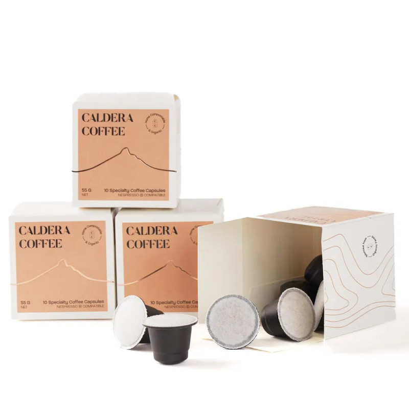 Organic Coffee Capsules - Home Compostable (10) by CALDERA COFFEE