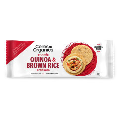 Organic Quinoa & Brown Rice Crackers 155g by CERES ORGANICS