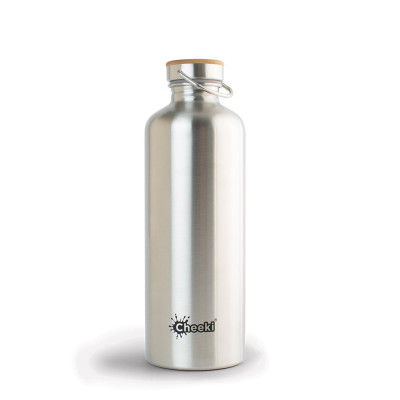 Stainless Steel Thirsty Max Bottle Silver 1.6L by CHEEKI