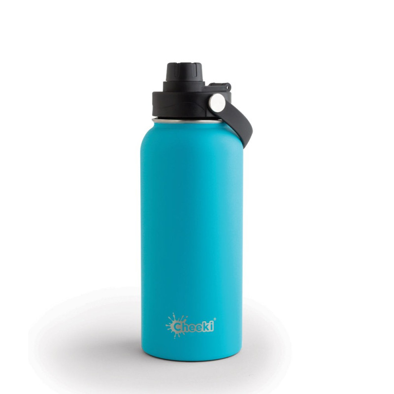 Adventure Stainless Steel Insulated Bottle Aqua 1L by CHEEKI Adventure Stainless Steel Insulated Bottle Aqua 1L by CHEEKI