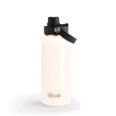 Adventure Stainless Steel Insulated Bottle White 1L by CHEEKI
