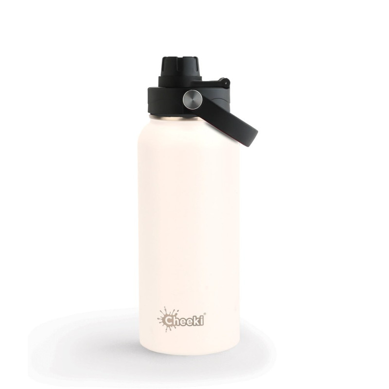 Adventure Stainless Steel Insulated Bottle White 1L by CHEEKI Adventure Stainless Steel Insulated Bottle White 1L by CHEEKI