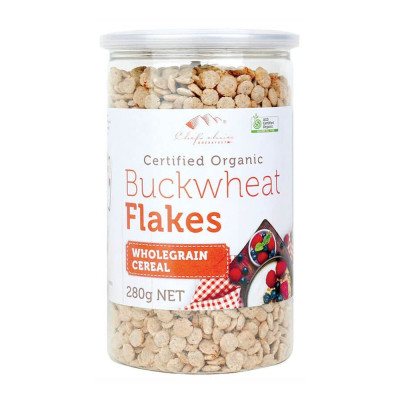 Organic Buckwheat Flakes Wholegrain Cereal 280g by CHEF'S CHOICE