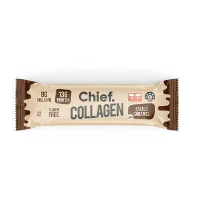 Choc Coated Collagen Protein Bar Salted Caramel 45g by CHIEF NUTRITION