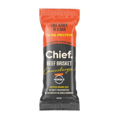 Grass Fed Beef Brisket Bar Cheezeburger 40g by CHIEF NUTRITION
