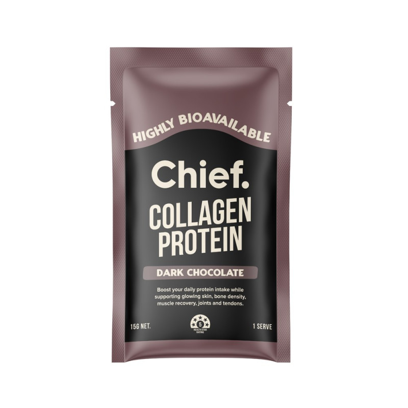 Grass Fed Collagen Protein Powder - Dark Chocolate 15g by CHIEF NUTRITION Grass Fed Collagen Protein Powder - Dark Chocolate 15g by CHIEF NUTRITION