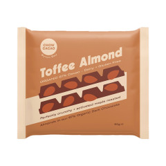 Toffee Almond Dark Chocolate Block 60g by CHOW CACAO