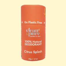 100% Natural Deodorant - Citrus Splash 60g by CLEAN & PURE
