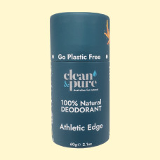 100% Natural Deodorant - Athletic Edge 60g by CLEAN & PURE
