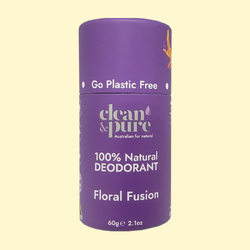 100% Natural Deodorant - Floral Fusion 60g by CLEAN & PURE 100% Natural Deodorant - Floral Fusion 60g by CLEAN & PURE