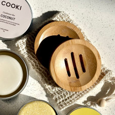 Round Bamboo Bar Drainer Dish by COOKI HAIRCARE