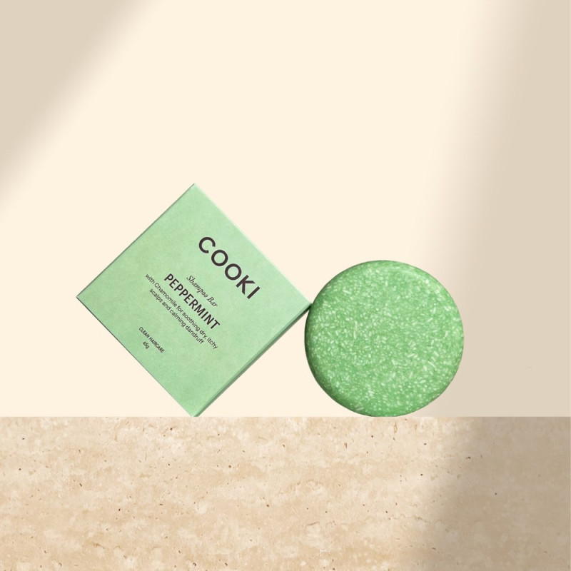Peppermint & Chamomile Shampoo Bar 65g by COOKI HAIRCARE