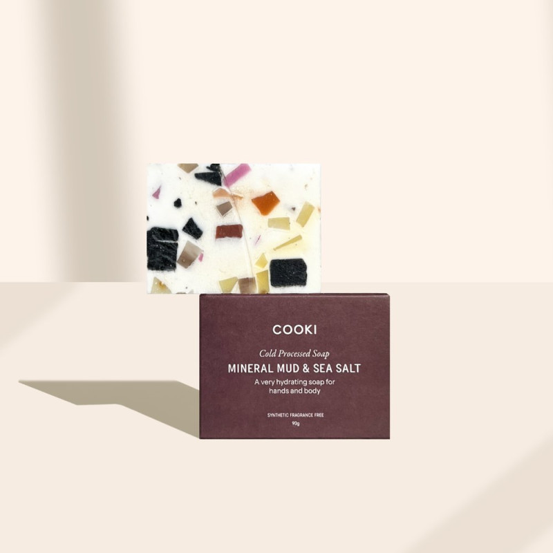 Hand & Body Soap Mineral Mud & Sea Salt 90g by COOKI HAIRCARE Hand & Body Soap Mineral Mud & Sea Salt 90g by COOKI HAIRCARE