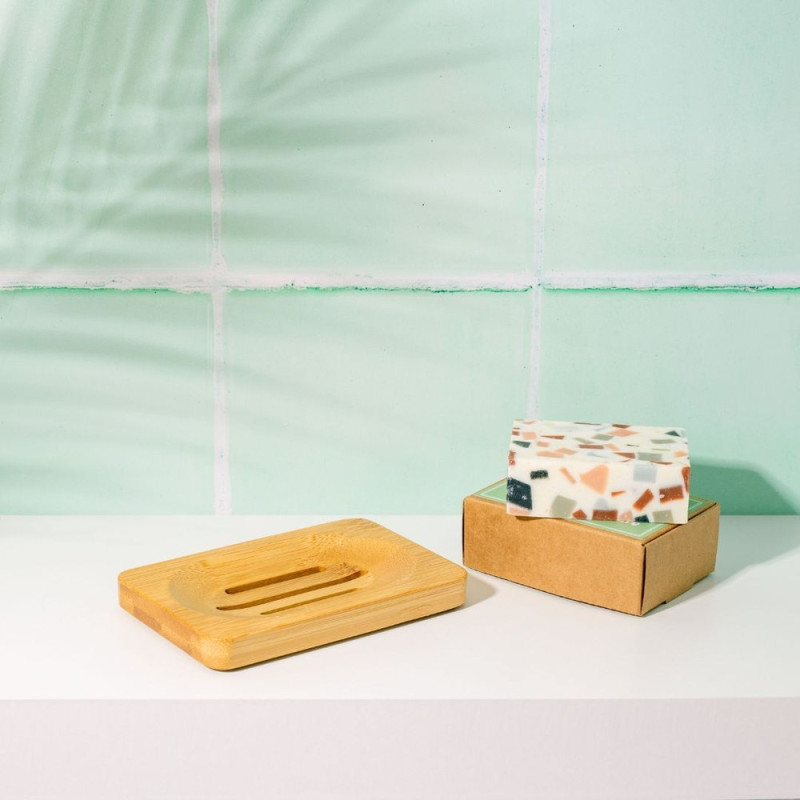 Recatangle Bamboo Bar Drainer Dish by COOKI HAIRCARE Recatangle Bamboo Bar Drainer Dish by COOKI HAIRCARE