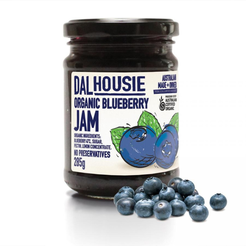 Organic Blueberry Jam 285g by DALHOUSIE